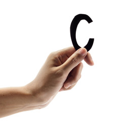 hand hold letter c