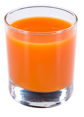 Fresh made Carrot Juice isolated on white
