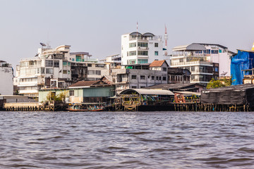 Thai river side slums