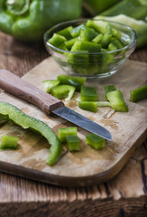 Sliced green Peppers