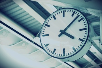 public clock at metro station