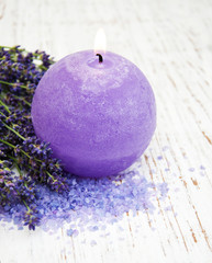 Lavender, sea salt and candle