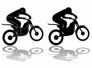 Fototapeta na wymiar motocross rider silhouette, vector draw