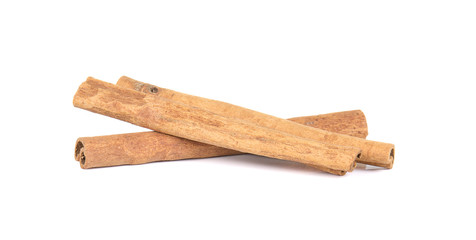 Cinnamon on white background.