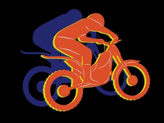 motocross rider silhouette, vector draw
