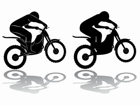 motocross rider silhouette, vector draw