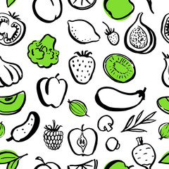 Seamless vector food pattern