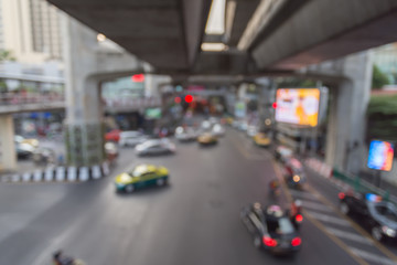 Fototapeta na wymiar City Traffic Lights Background With Blurred Lights bangkok thail