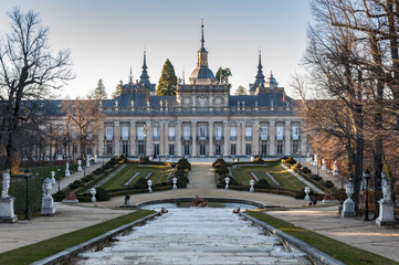Royal Palace of La Granja de San Ildefonso, Segovia, Spain, on January 4, 2015