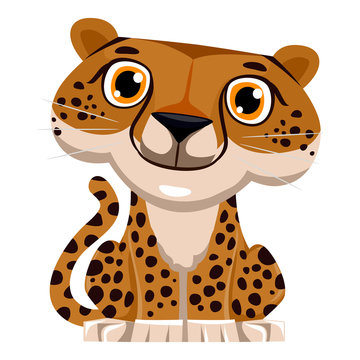 Illustration of a cute cartoon Cheetah