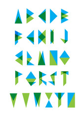 bright vector triangles alphabets collection