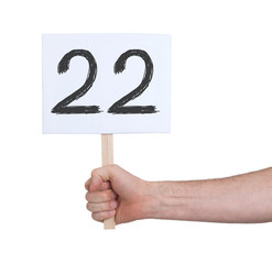 Sign with a number, 22
