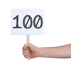 Sign with a number, 100
