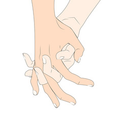 Hands of lovers. Vector illustration