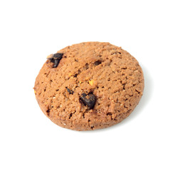 Chocolate chip cookie isolated on white background