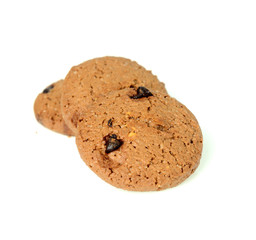Chocolate chip cookie isolated on the white background