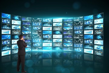 Businessman looking at data