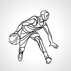 Basketball player abstract silhouette