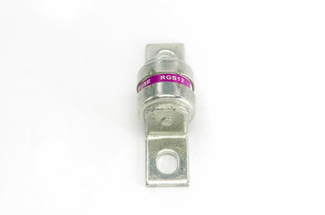 Fuse of electrical protection component on white background.