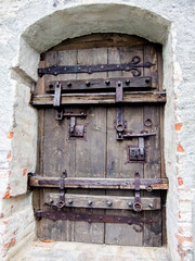 Huge iron door to the city of Schongau, Germany