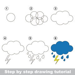 Obraz premium Rain. Drawing tutorial.