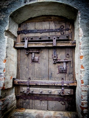 Huge iron door to the city of Schongau, Germany
