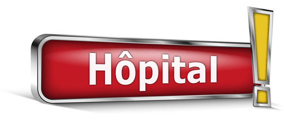 Hôpital sur panneau rouge
