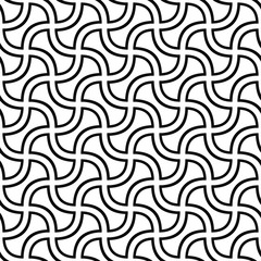 Seamless monochrome curved shape pattern