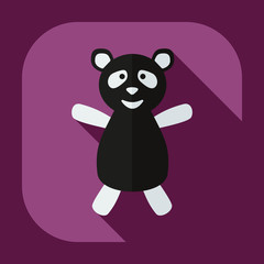 Flat modern design with shadow icons panda athlete