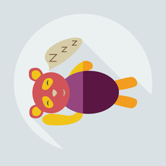 Flat modern design with shadow icons panda sleeps