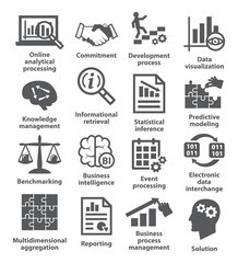 Fototapeta premium Business management icons. Pack 04.