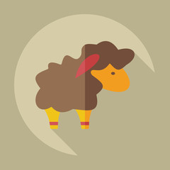 Flat modern design with shadow icons lamb