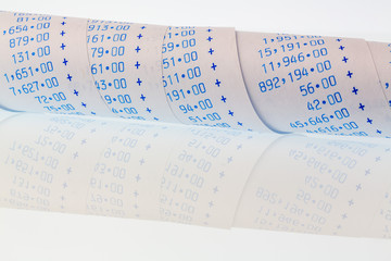 Rechenstreifen von Taschenrechner