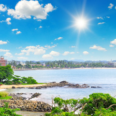 Fototapeta na wymiar views of the port city on the ocean (Galle Sri Lanka)