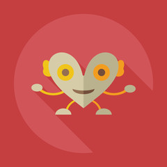 Flat modern design with shadow icons big heart