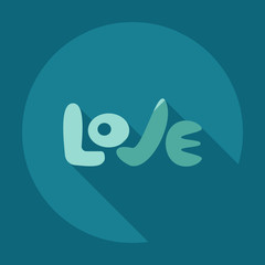 Flat modern design with shadow icons love