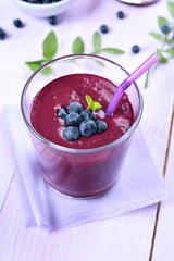 Blueberry juice in glass