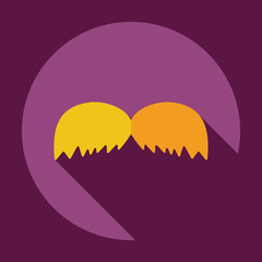 Flat modern design with shadow icon mustache
