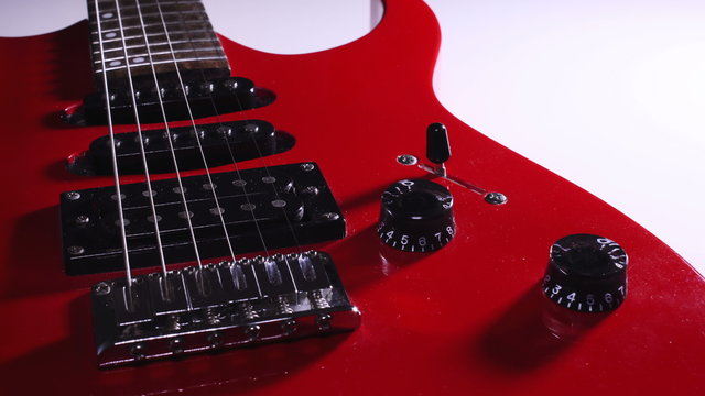 Red Electric Guitar. Volume Control. Switches Animation. Rotation