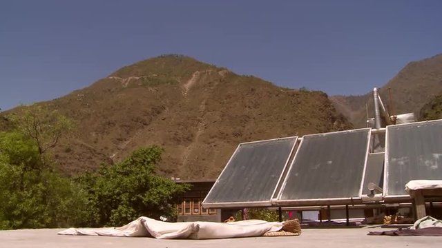 View Of Solar Panels On Roof In India