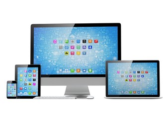 Ultimate web design, laptop, smartphone, tablet, computer, display