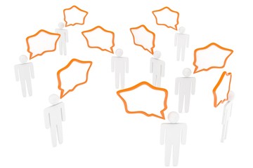 people with talk bubbles isolated over a white background