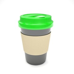 Coffee to go on white