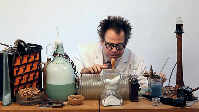 Genius doing experiments in the laboratory