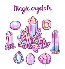 Set of magical crystals. Jeweler set