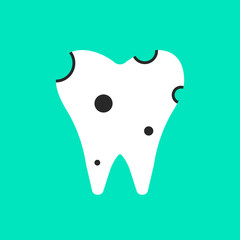 holey white tooth icon
