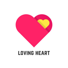 pink loving heart symbol like postcard