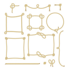 Set of Simple Rope Frames Graphic Designs on white background.