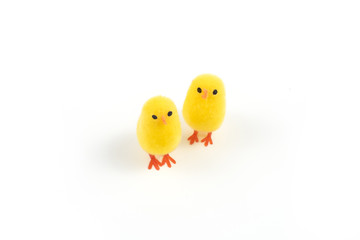 Easter, small chick and eggs