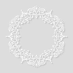 Elegant paper retro floral frame.